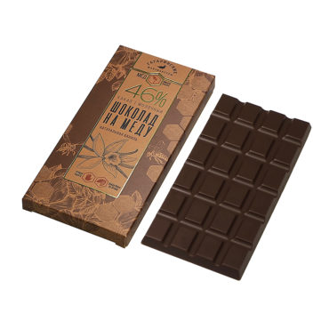 Шоколад На Меду «Премиум»  Молочный 46% какао Натуральная ваниль  70г